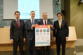 El Vicepresidente de la FEMP, junto a los Secretarios de Estado de Seguridad y de Telecomunicaciones y para la Sociedad de la Información, y el Director General de la entidad pública Red.es